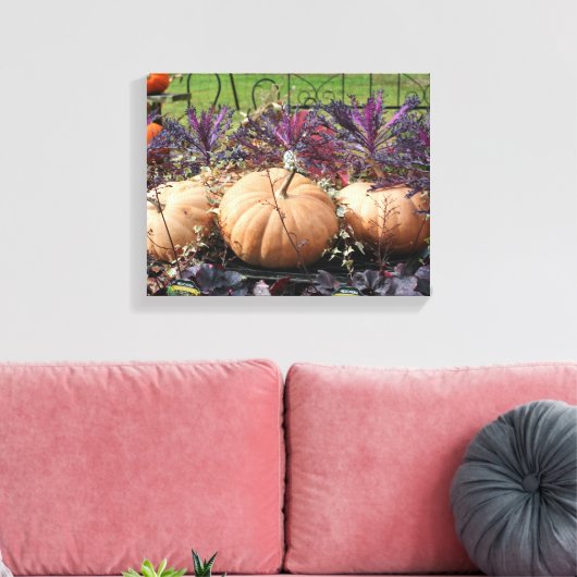 Pompoenen en Herfsten Planten Canvas Afdruk (Insitu (Woonkamer))