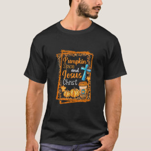 Pompoenen en Jezus Christus Cute Herfst Koffee 1 T-shirt