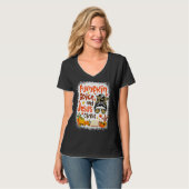 Pompoenen en Jezus Christus Cute Herfst Koffee T-shirt (Voorkant volledig)