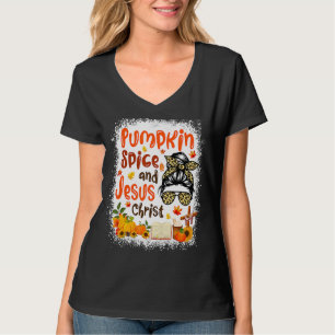 Pompoenen en Jezus Christus Cute Herfst Koffee T-shirt