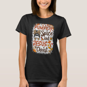 Pompoenen en Jezus Christus Cute Herfst Koffee T-shirt