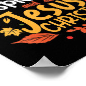 Pompoenen en Jezus Christus Thanksgiving T-Shir Poster (Hoek)