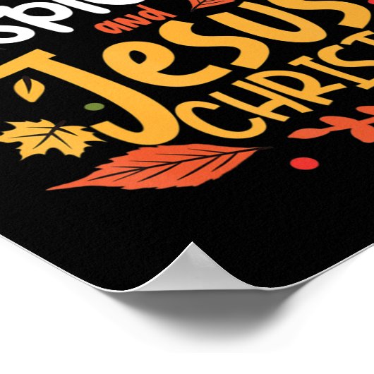 Pompoenen en Jezus Christus Thanksgiving T-Shir Poster (Hoek)