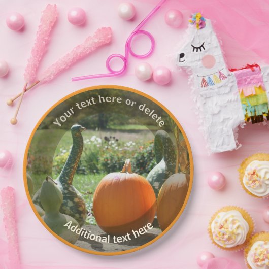 Pompoenen en kalebassen gepersonaliseerde partij papieren bordje (Feest)