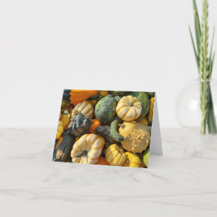 Pompoenen en kalebassen herfstvakantie kaart