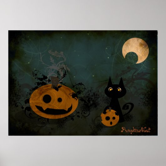 Pompoenen en katten poster (Voorkant)