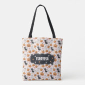 Pompoenen en Katten Schattigee Halloween Trick or  Tote Bag (Achterkant)