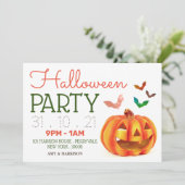 Pompoenen en katten, uitnodiging van de Halloween- (Staand voorkant)