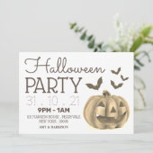 Pompoenen en katten, uitnodiging van de Halloween- (Staand voorkant)