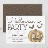 Pompoenen en katten, uitnodiging van de Halloween- (Voorkant / Achterkant)