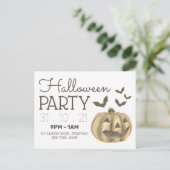 Pompoenen en katten, uitnodiging van de Halloween- (Staand voorkant)