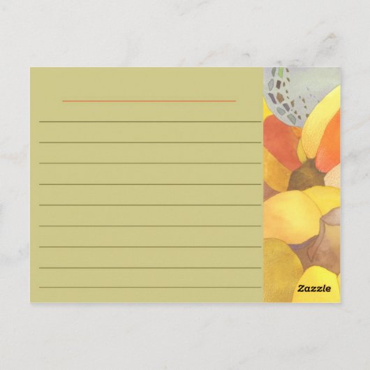 Pompoenen en keukengerei briefkaart (Achterkant)