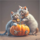 Pompoenen en Kittens Sticker (Voorkant)