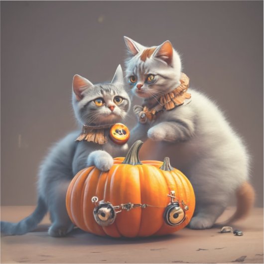 Pompoenen en Kittens Sticker (Voorkant)