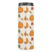Pompoenen en kleurrijke herfst leren patroon en na thermosbeker (Achterkant)