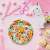 Pompoenen en knollen, van vlinderbloemigen papieren bordje (Feest)