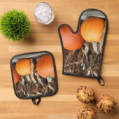 Pompoenen en Korenstengels Land Herfst Ovenwant & Pannenlap Set (Top down)