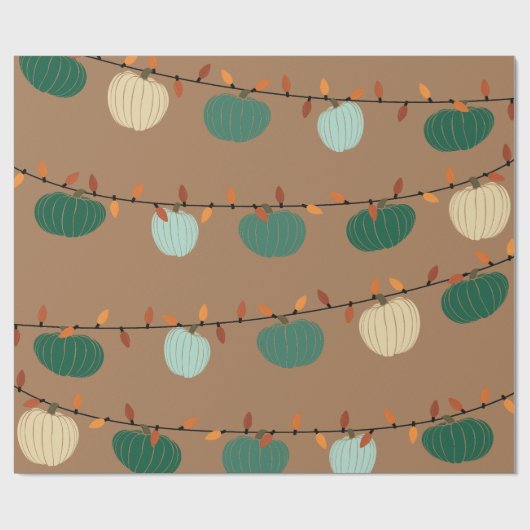 Pompoenen en Lichten Cadeaupapier (Vlak)