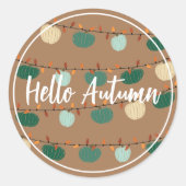 Pompoenen en Lichten Ronde Sticker (Voorkant)