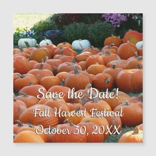Pompoenen en Mama's Herfst Oogst Save the Date (Voorkant)