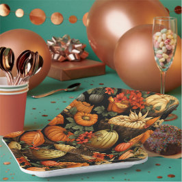 Pompoenen en meer, Herfst, Papieren Bordje