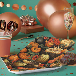 Pompoenen en meer, Herfst, Papieren Bordje