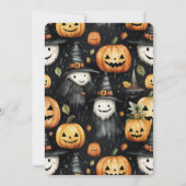 Pompoenen en Monsters - Halloween Uitnodiging Kaar (Achterkant)