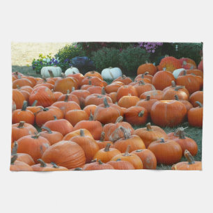 Pompoenen en Mums Herfst Oogst Fotografie Theedoek