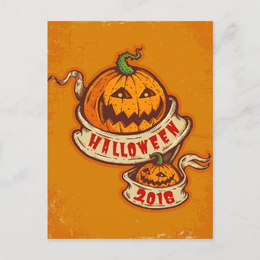 Pompoenen en oud lintje voor Halloween Briefkaart (Voorkant)
