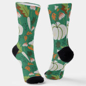 Pompoenen en paddenstoelen, naadloos sokken (Gebogen)