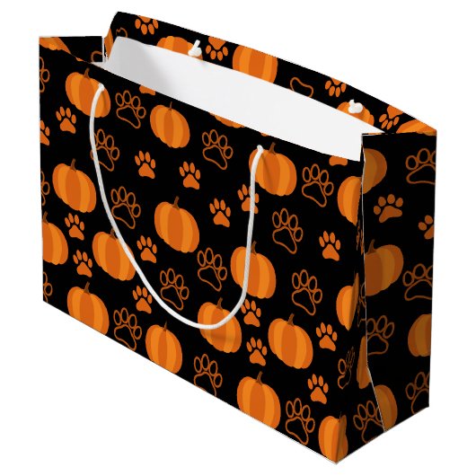 Pompoenen en Paws Halloween Groot Cadeauzakje (Achterkant Gekanteld)