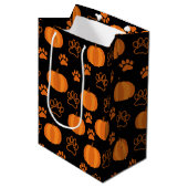 Pompoenen en Paws Halloween Medium Cadeauzakje (Voorkant Gekanteld)