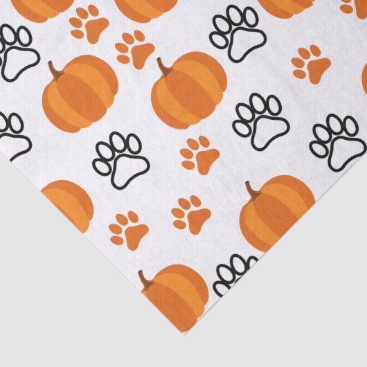 Pompoenen en Paws Halloween Wit Tissuepapier (Detail)