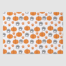 Pompoenen en Paws Halloween Wit Tissuepapier
