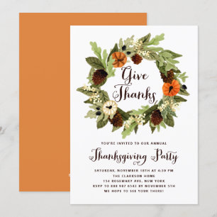 Pompoenen en Pinecones Wreater Thanksgiving Dinner Kaart