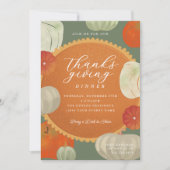 Pompoenen en Pompoen Pie Thanksgiving Diner Kaart (Voorkant)