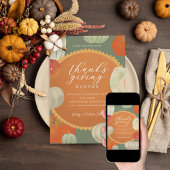 Pompoenen en Pompoen Pie Thanksgiving Diner Kaart
