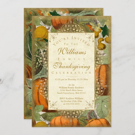 pompoenen en pompoenen kaart (Voorkant / Achterkant)