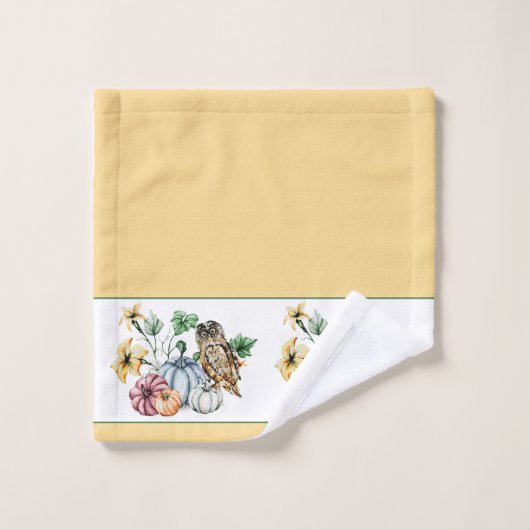 Pompoenen en pompoenen van herfsten bad handdoek (Wasdoekje)
