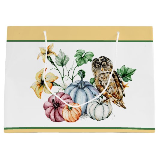 Pompoenen en pompoenen van herfsten groot cadeauzakje (Voorkant)