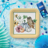 Pompoenen en pompoenen van herfsten papieren bordje (Feest)