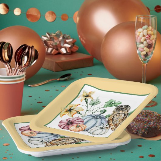 Pompoenen en pompoenen van herfsten papieren bordje (Multi)