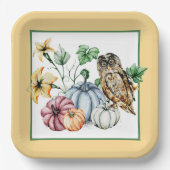 Pompoenen en pompoenen van herfsten papieren bordje (Voorkant)