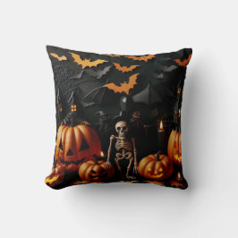 Pompoenen en skelet kussen