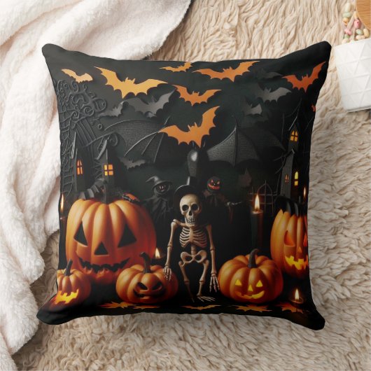 Pompoenen en skelet kussen (Deken)