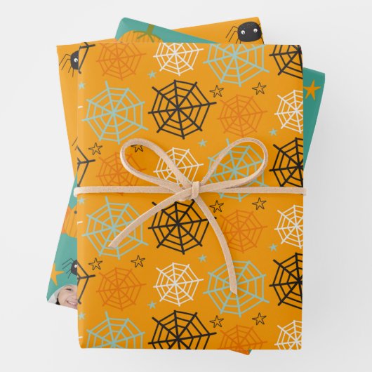 Pompoenen en spiderweb Persoonlijke Wrappi Inpakpapier Vel (In situ)