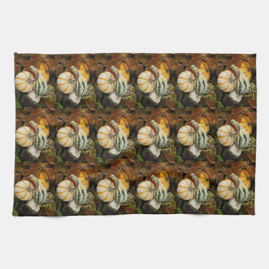 Pompoenen en Squash Stilleven Patroon Theedoek (Horizontaal)