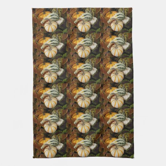 Pompoenen en Squash Stilleven Patroon Theedoek (Verticaal)