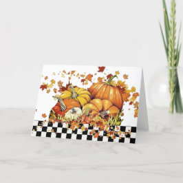 Pompoenen en vakantiekaart feestdagen kaart