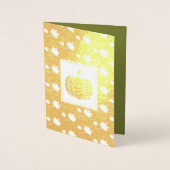 Pompoenen en vallend bladeren Thanksgiving Luxury Folie Kaarten (Voorkant)